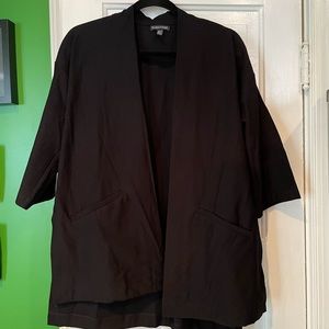 EILEEN FISHER crepe kimono jacket. Black size xxs (runs large)